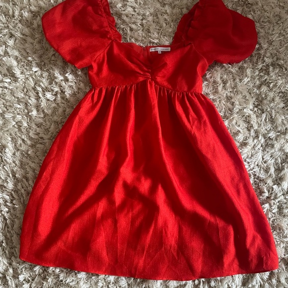 English Factory Bright Orange Puff-Sleeve Dress - Picture 2 of 4